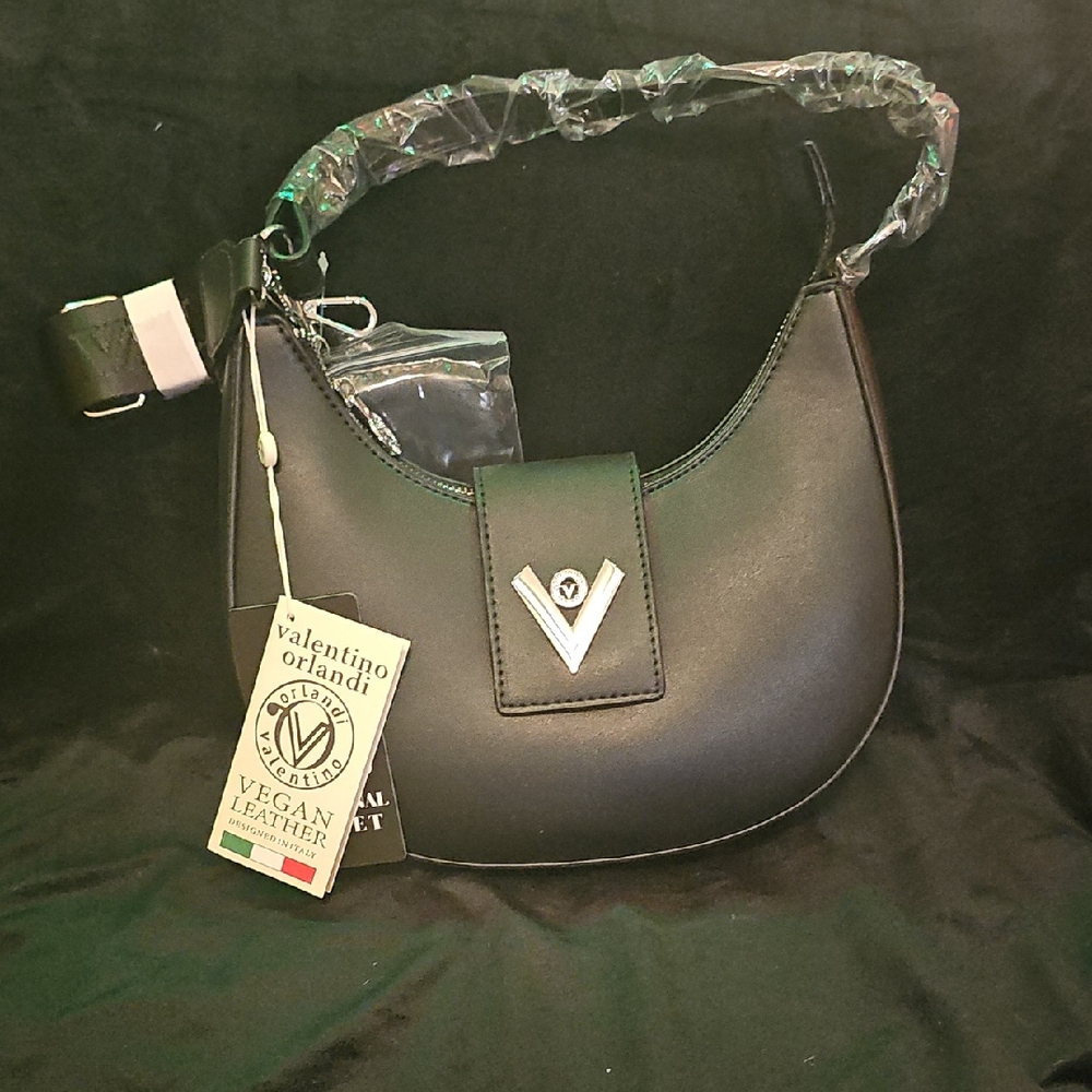 *Brand New* Valentino Orlandi Black Shoulder Bag And Matching Wallet